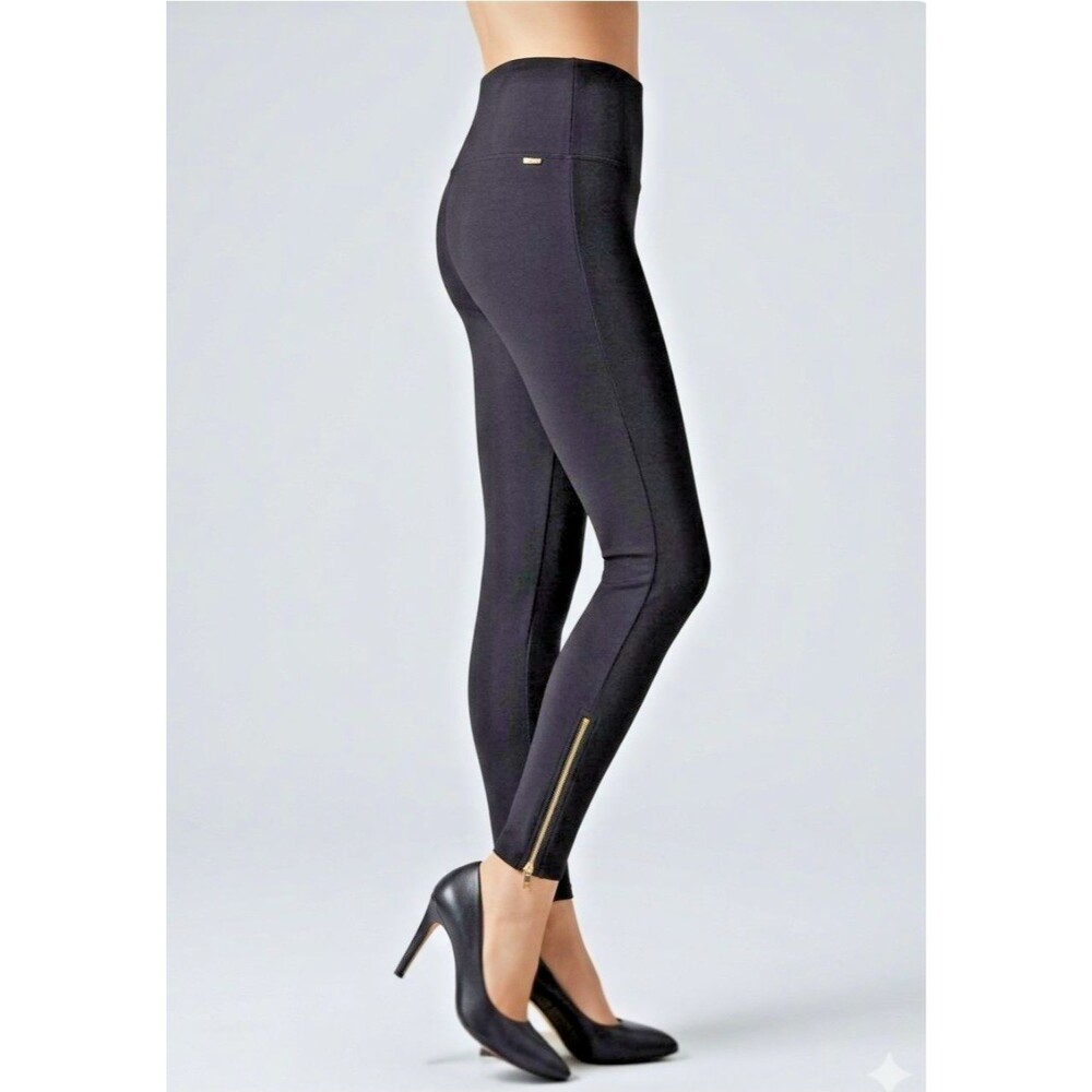 IMAN Perfect Ponte 360 Slimming Legging Black Ankle Length Side Zipper Medium